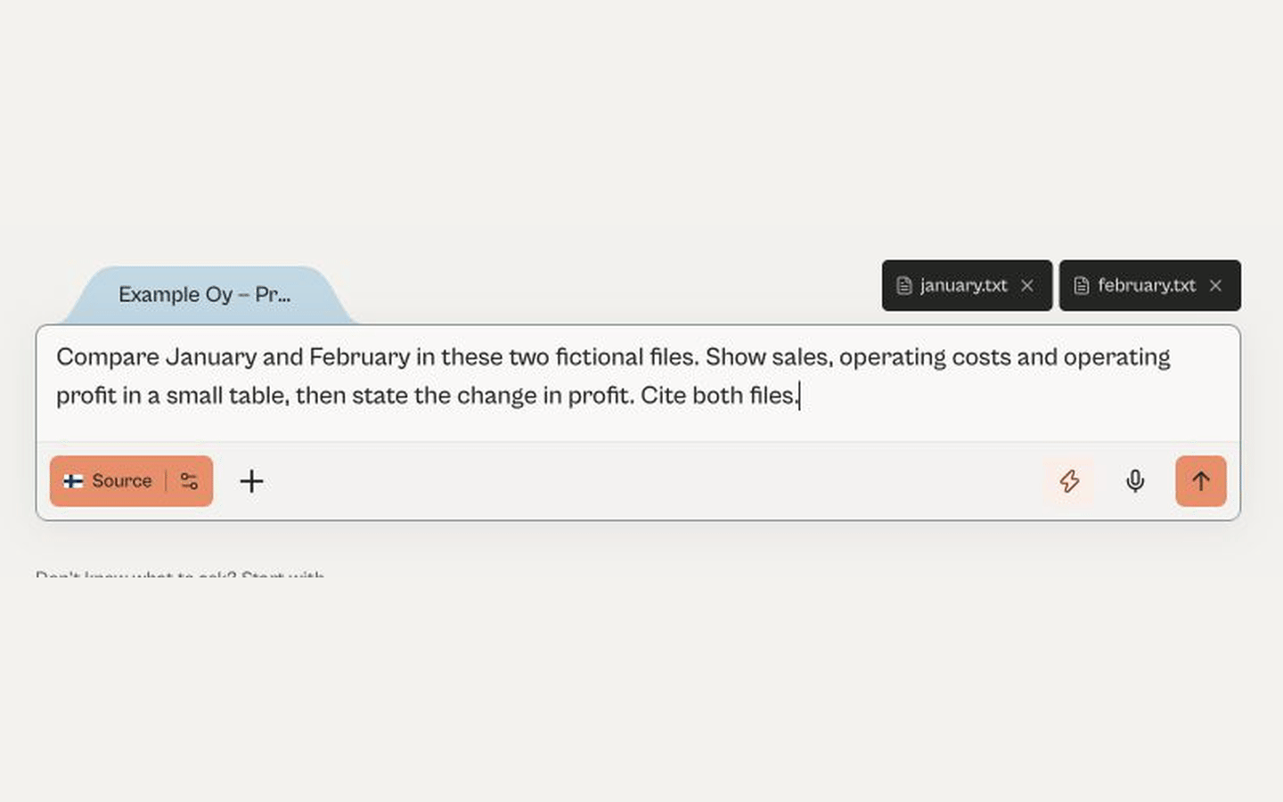 Ask questions across several files